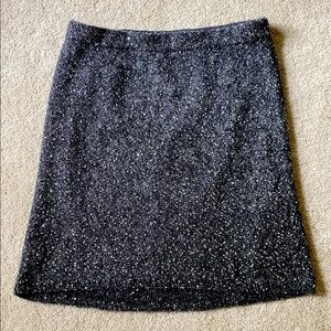 Garnet Hill alpaca blend lined sequin skirt M